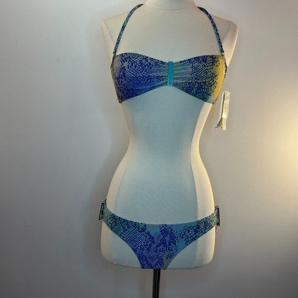 Collection by Raisins Other - Women's Blue-Green Ombre Bandeau Bikini Set